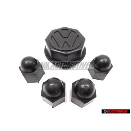 VW Original SET für 1 Rad Nabenkappen & Bolzenkappen - Golf 1/2
