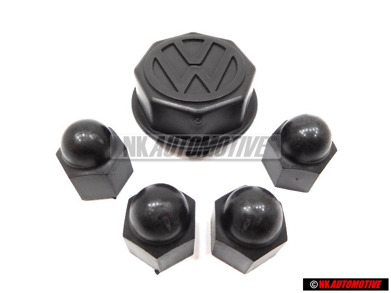 VW Original SET für 1 Rad Nabenkappen & Bolzenkappen - Golf 1/2