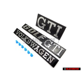 VW Original SET vorne hinten Embleme mit Clips - Golf 1 GTI