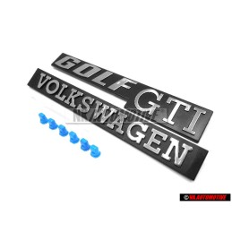 VW Original SET hintere Abzeichen Embleme mit Clips - Golf MK1 GTI