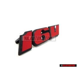 VW Original 16V Vorne Kühlergrill Emblem Schriftzug Rot - 535853679A QN5