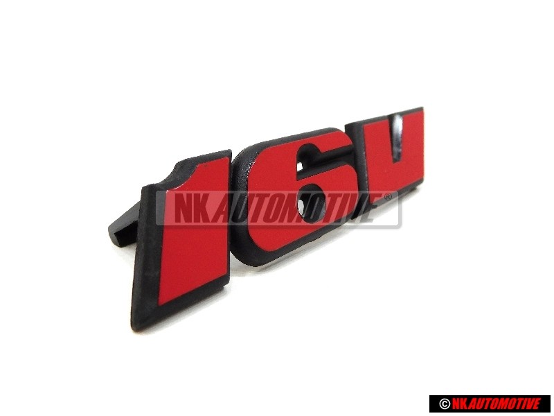VW Original 16V Vorne Kühlergrill Emblem Schriftzug Rot - 535853679A QN5