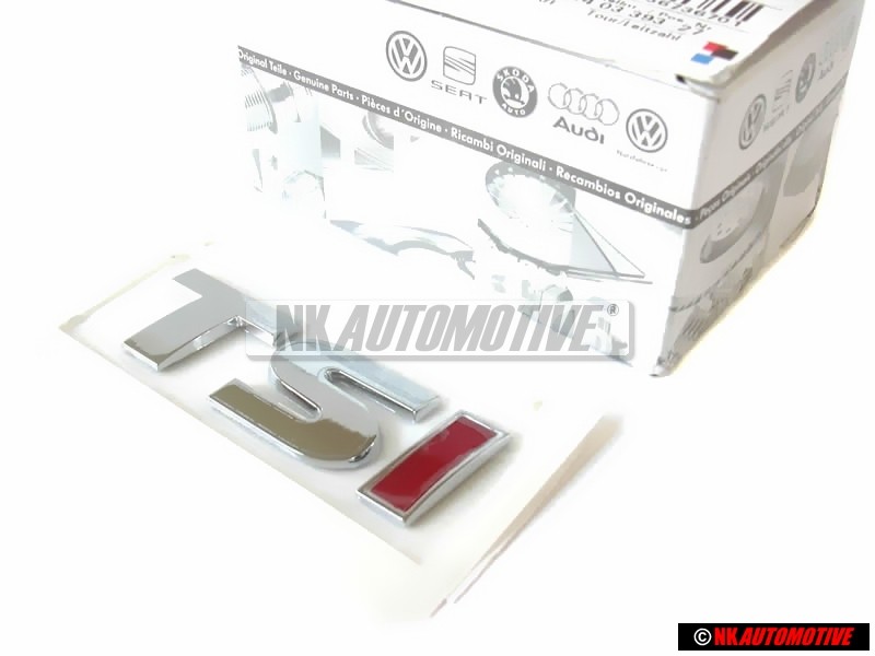 VW Original TSI Hinten Schriftzug Emblem Logo Chrom Rot - 5K0853675M GQF