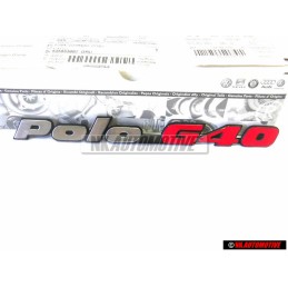 VW Original POLO G40 Hinten Schriftzug Emblem Logo Chrom Rot - 871853687E VD9