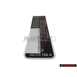 VW Original Kennschild - 059010158A