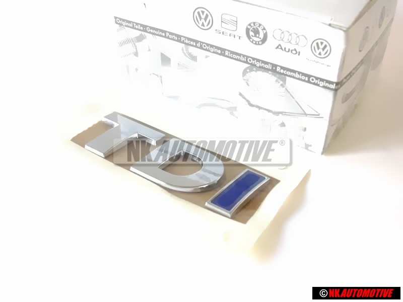 VW Original TDI Hinten Schriftzug Emblem Logo Chrom Blau - 5K0853675AJHCE