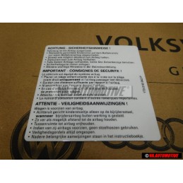 VW Original Kennschild -Achtung - 1T0010342P