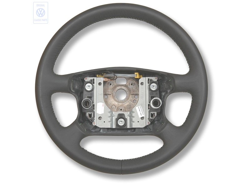 VW Original Lenkrad Leder Schwarz/Cosmicgrün - 1J0419091APHCD