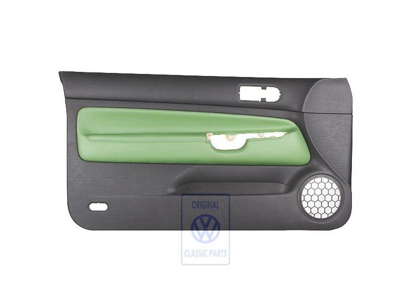 VW Original Türverkleidung Leder Schwarz/Cosmicgrün - 1J3867011CGGED