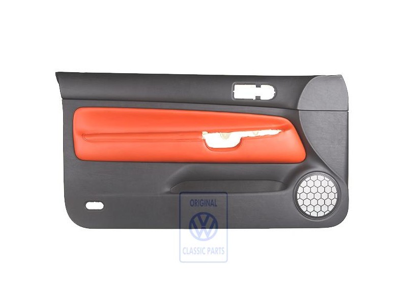 VW Original Türverkleidung Leder Schwarz/Tropicorange - 1J3867011CJGEB