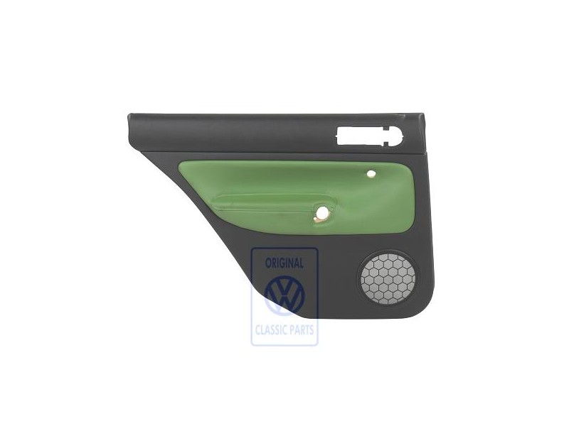 VW Original Türverkleidung (Leder) Schwarz/Cosmicgrün - 1J9867211AAGED