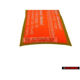 VW Original Kennschild Aufkleber Ölstand - 037010049R