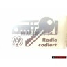 VW Original Kennschild 'Radiocodierung' - 357010049E