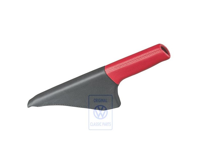 VW Original Handbremshebelverkleidung Leder Rot - 1J0711461E LMJ