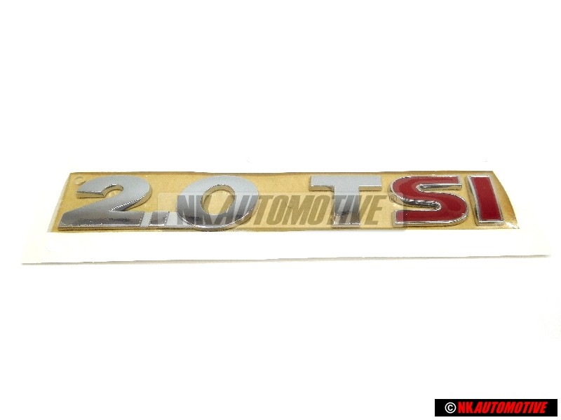 VW Original 2.0 TSI Hinten Schriftzug Emblem Logo Chrom Rot - 1Q0853675S GQF