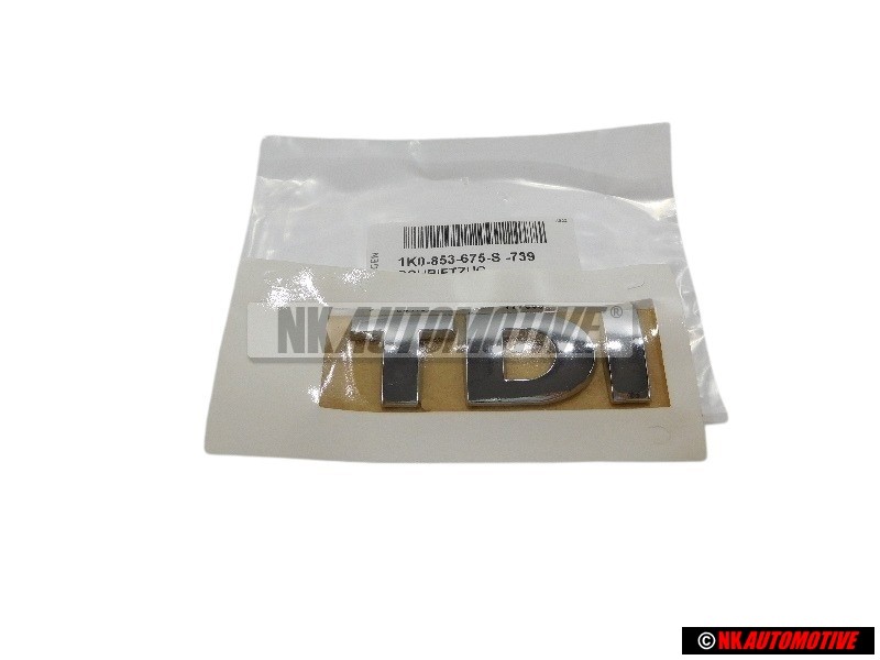 VW Original TDI Hinten Schriftzug Emblem Logo Chrom - 1K0853675S 739