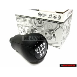 VW Original Schalthebelknopf (Leder) Schwarz - 357711141A 1BX