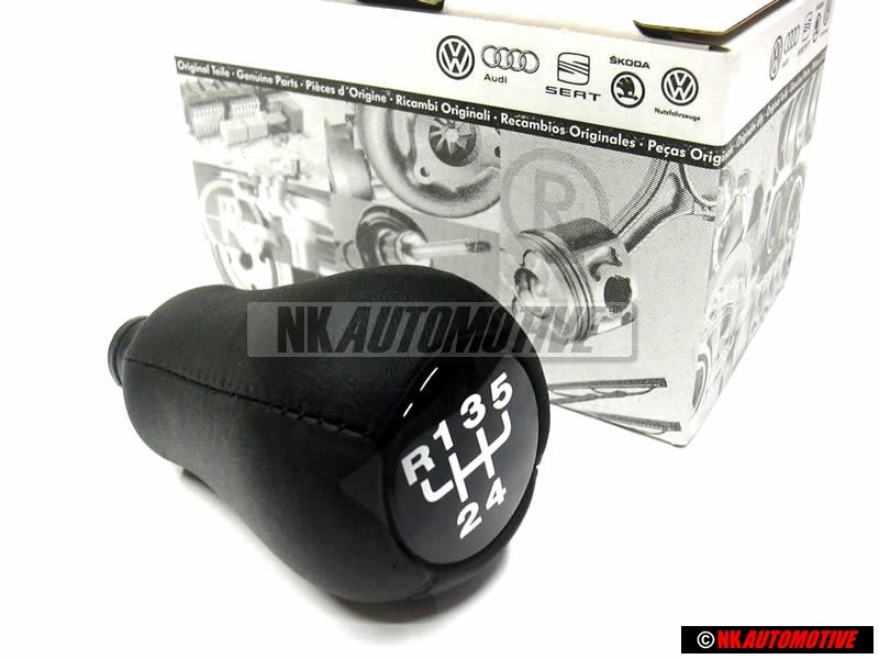VW Original Schalthebelknopf (Leder) Schwarz - 357711141A 1BX