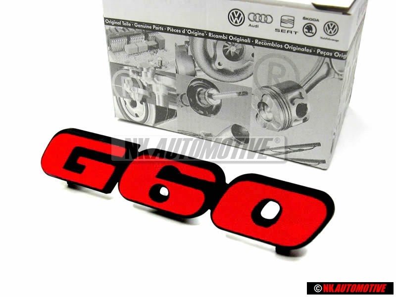 VW Original G60 Vorne Kühlergrill Emblem Schriftzug Rot - 191853679N QN5