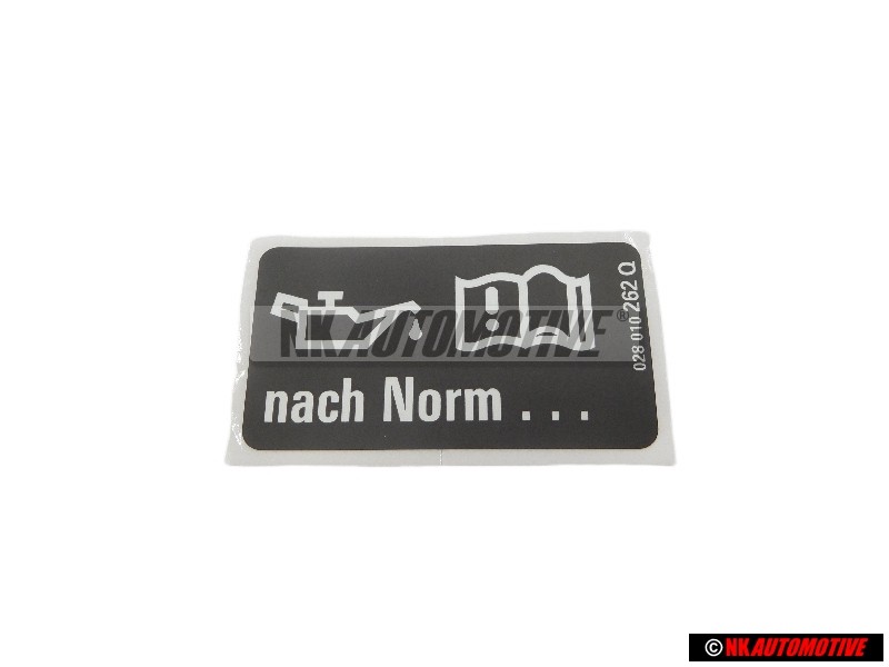 VW Original Kennschild 'Öl Nach Vw-Norm' - 028010262Q