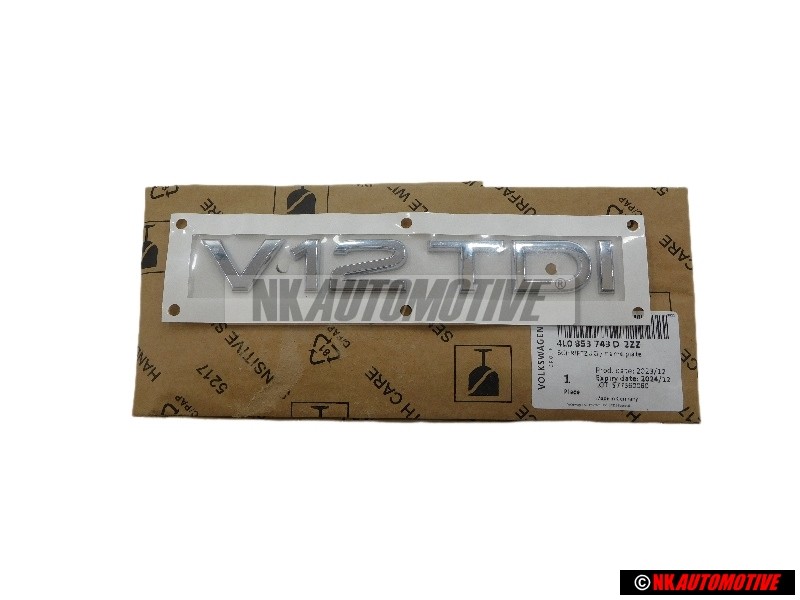 Audi Original V12 TDI Hinten Schriftzug Emblem Logo Chrom - 4L0853743D 2ZZ