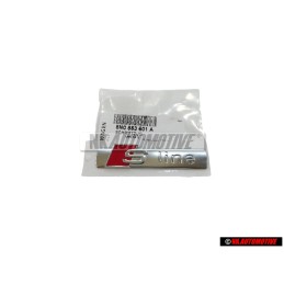 Audi Original S-LINE Seite Schriftzug Emblem Logo Chrom Rot - 8N0853601A