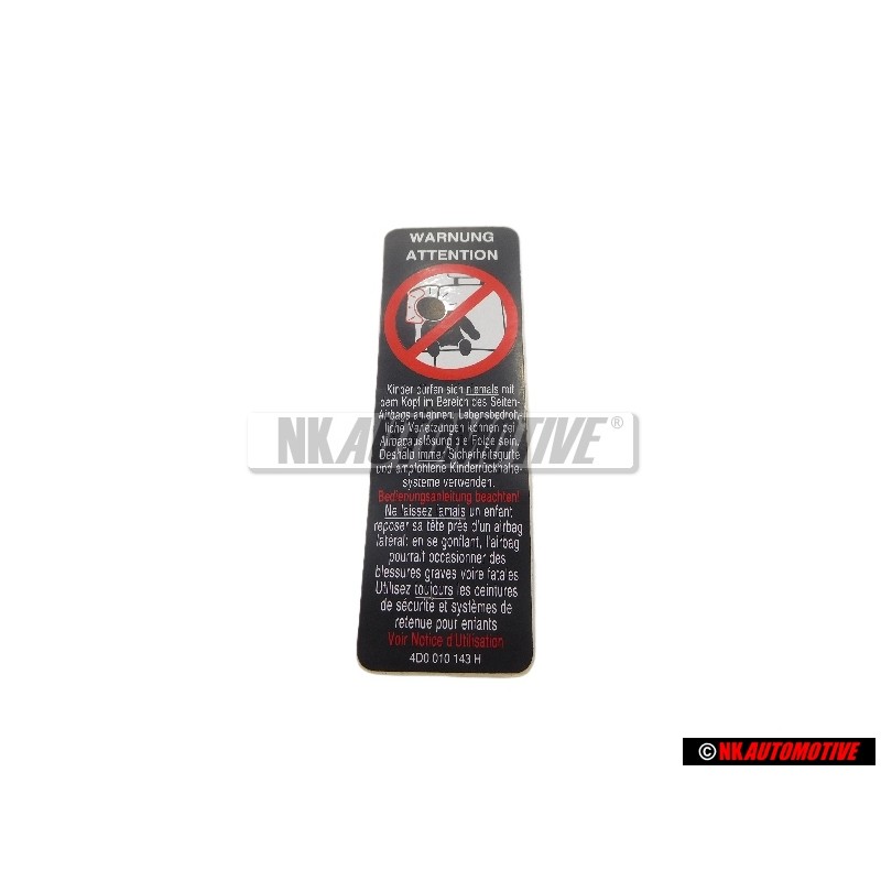 Audi Original Kennschild - 4D0010143H