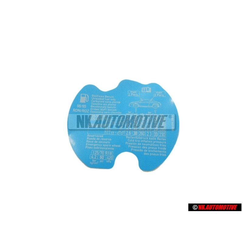 Audi Original Kennschild Reifendruck Kalt - 8N8010200Q