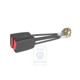 VW Original Doppelgurtschloss Satinschwarz/Feuerrot - 1C0857488 FCN
