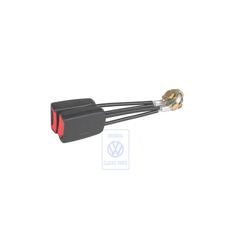 VW Original Doppelgurtschloss Satinschwarz/Feuerrot - 1C0857488 FCN