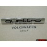 Audi Original QUATTRO Vorne Kühlergrill Emblem Schriftzug Chrom - 8L0853682 2ZZ