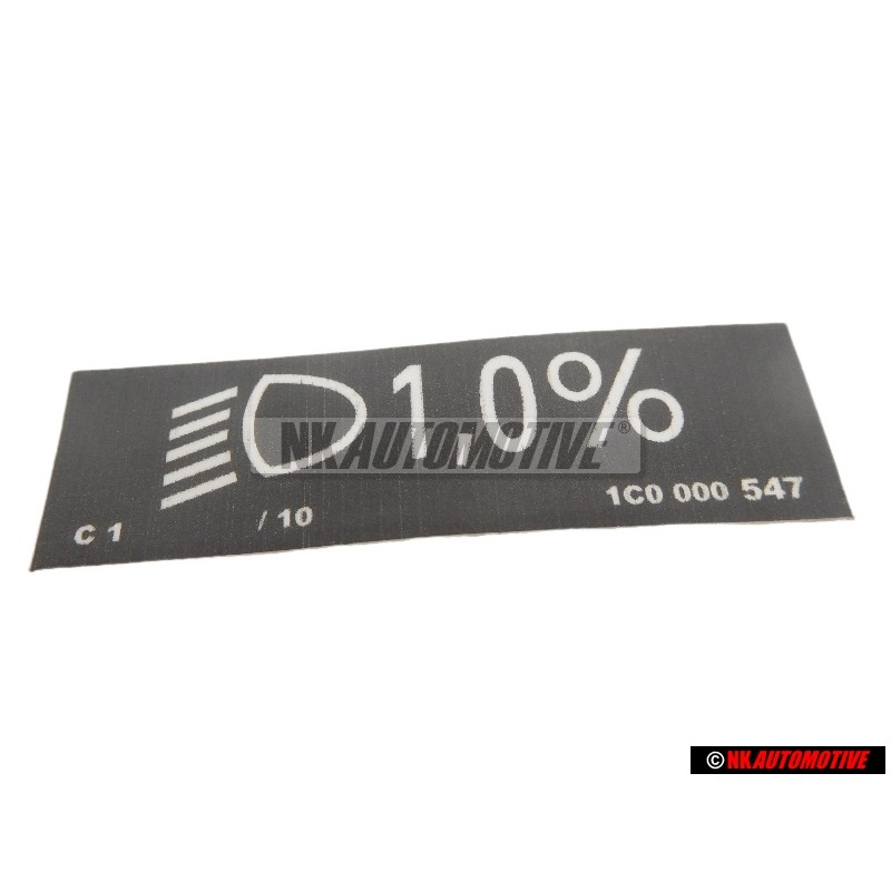 VW Original Kennschild Für Leuchtweitenverstellung - 1C0000547