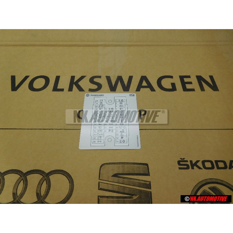 VW Original Kennschild Für Sicherungs- Bestückung - 7H0010618