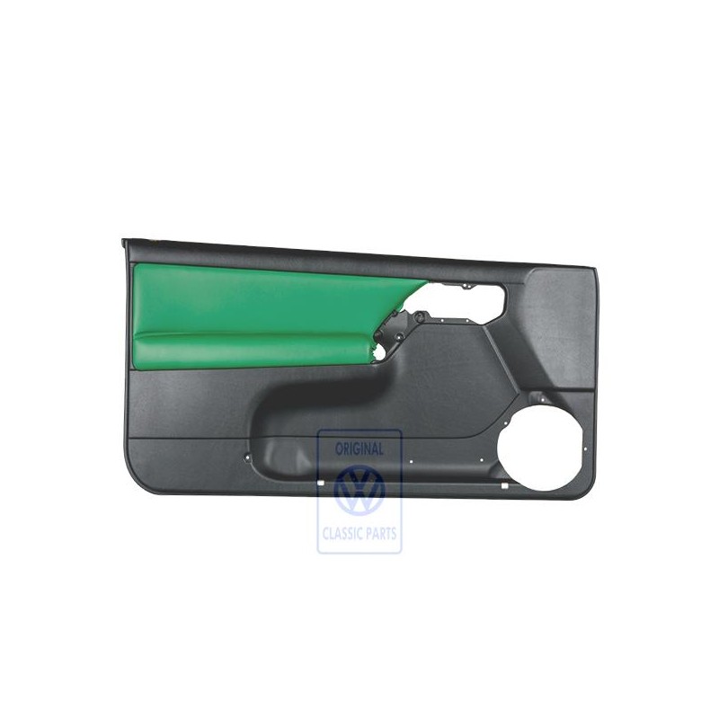 VW Original Türverkleidung (Leder/Kunstleder) Schwarz/Grün - 1E0867011APLPS