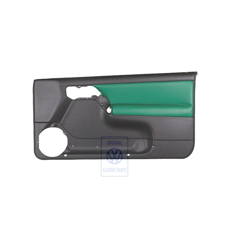 VW Original Türverkleidung (Leder/Kunstleder) Schwarz/Grün - 1E0867012APLPS