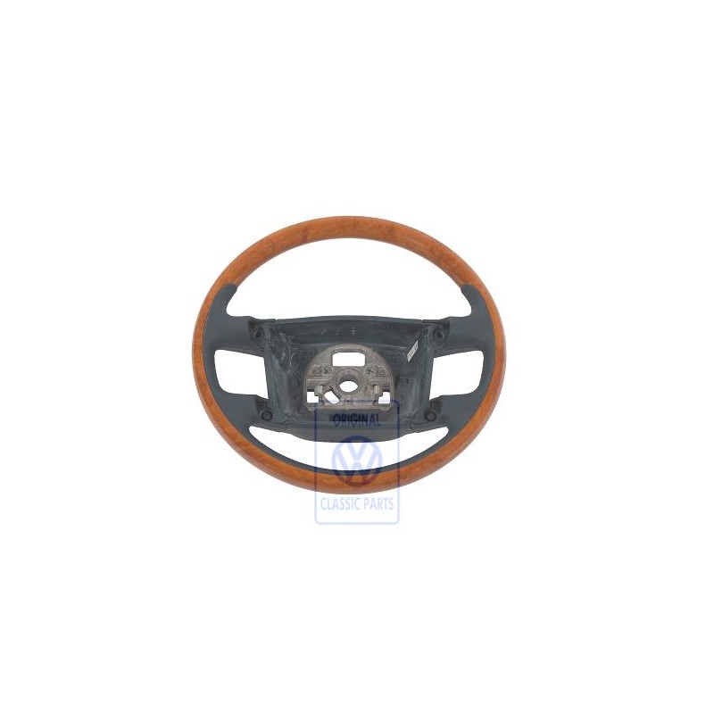 VW Original Lenkrad Holz/Leder Navyblue/Kastanienbraun - 3D0419091ABNKU