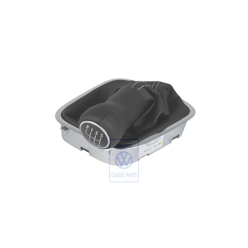 VW Original Schalthebelknopf Leder Mit Schalthebelverkleidung - 6R0711113N JOT