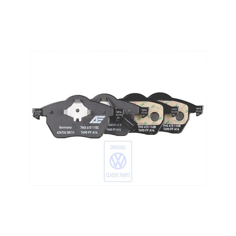 VW Original 6 Satz Bremsbeläge Mit Ver Schleissanzeige - 7M3698151