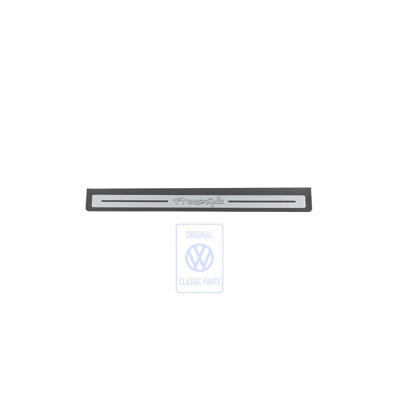 VW Original Einstiegschutzfolie Mit Schriftzug Schwarz/Silber - 7M3853806B 61E