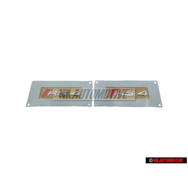 2x Audi Original RS4 Seitenleiste Schriftzug Emblem Logo Chrom Rot - 8E0853601