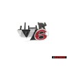 VW Original V6 Vorne Kühlergrill Emblem Schriftz Chrom Rot - 1J6853679E GQF