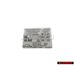 VW Original Hinweisschild - 1K0010682N