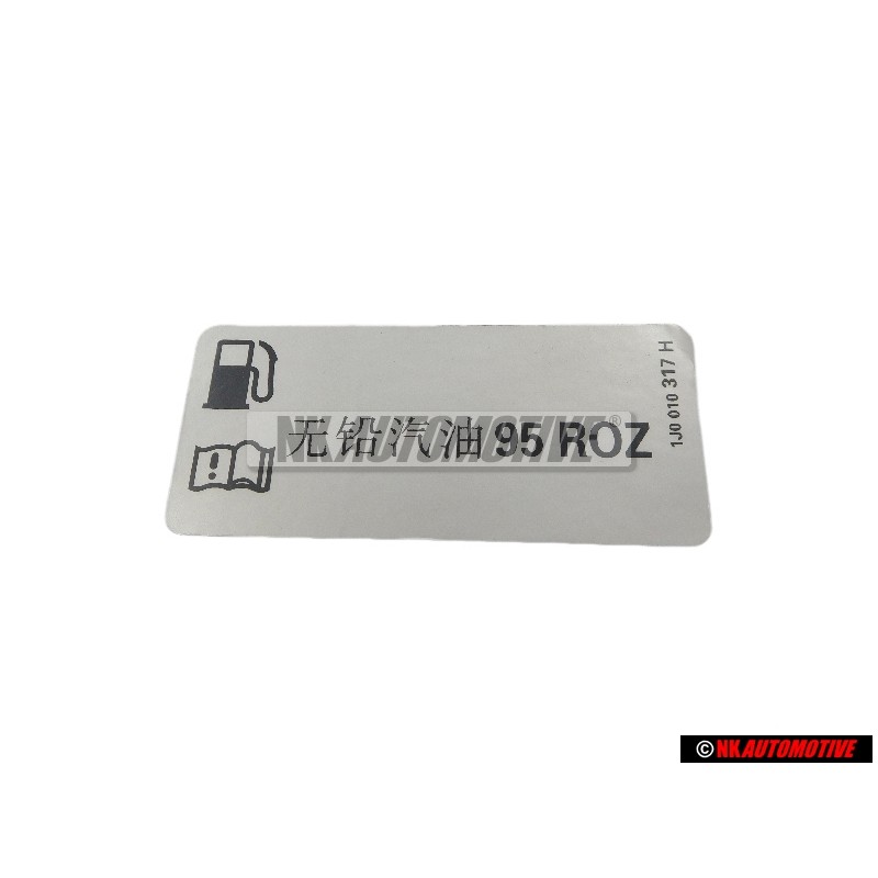 VW Original Kennschild 'Bleifreies Benzin' - 1J0010317H