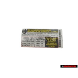 VW Original Kennschild Für Reifendruck - 1K0010647M
