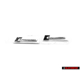 2x Audi Original SUPERCHARGED Vorne Kotflügel Schriftzug Emblem Logo - 4F0853601