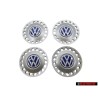 4x VW Original Radzierkappe brillantsilber/blau/weiss - 1C0601149D GTT
