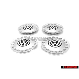 4x VW Original Radzierkappe Brillantchrom/Dolomitgrau - 1C0601149A GRB