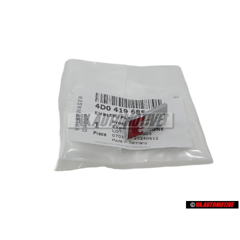 Audi Original S8 Plakette Schriftzug Emblem Logo für Lenkrad - 4D0419685A