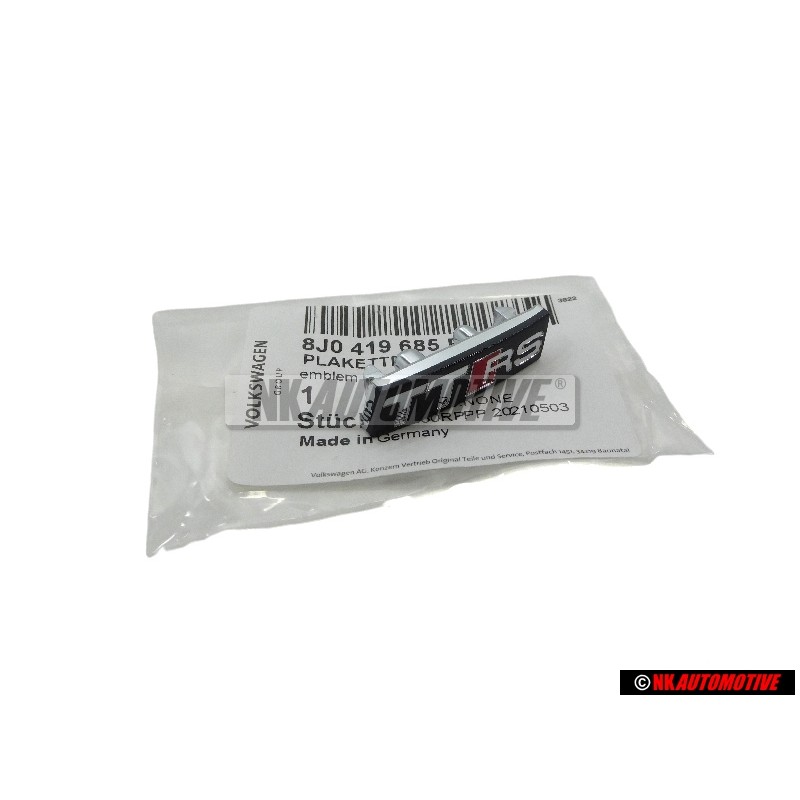 Audi Original TTRS Plakette Schriftzug Emblem Logo für Lenkrad - 8J0419685B