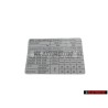 VW Original Kennschild Für Reifendruck - 1C0010238B